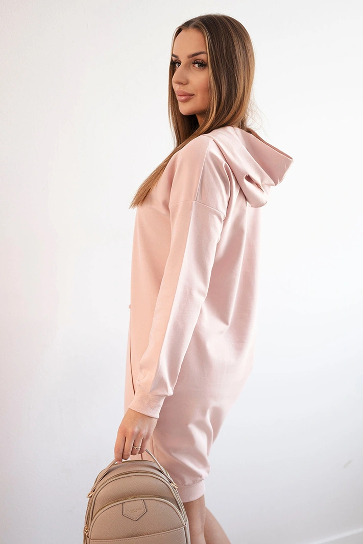 Kapuzenkleid dunkelpuderrosa
