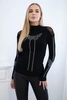 Knitted blouse with a butterfly made of cubic zirconia black