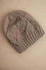 Women's winter hat made of wool with a geometric pattern K479 mocha