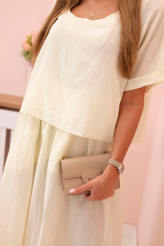 Damenkleid aus Baumwolle mit lockerer Passform gelb