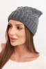 Women's winter wool cap with decorative embossing K474 graphite