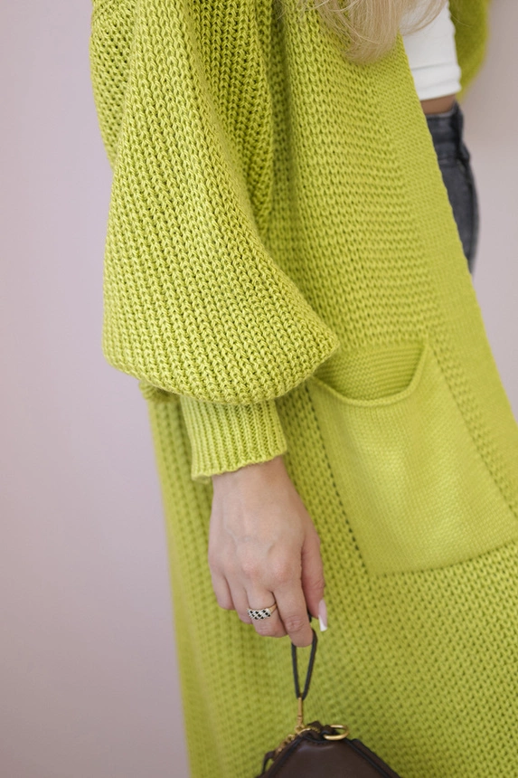 Pullover lange Strickjacke pistazie