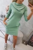 Dress with a hood and pockets dark mint