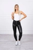 Pants with a decorative zipper at the front black
