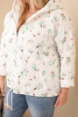 Dámská jarní bunda Plus Size s drobným květinovým vzorem mentolová