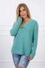 Sweater with V neckline light green