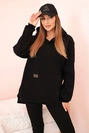 Women's cotton set with a hoodie and high-waisted leggings black