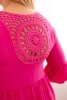 Women's Plus Size viscose dress with openwork decoration fuchsia