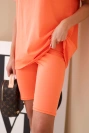 Damen-Baumwollset mit kurzärmligem Oberteil und Shorts gelb
