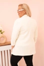 Dámská blazer z viskózy Plus Size s dlouhým rukávem a límcem ecru