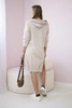 Kapuzenkleid mit längerem Rücken beige