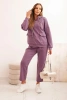 Damen-Set mit Kapuzenpullover und Hose mit Gürtel lila