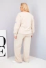 Moteriškas Plus Size komplektas su laisvu džemperiu ir plačiomis kelnėmis bežinis