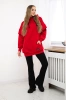 Insulated turtleneck sweatshirt red
