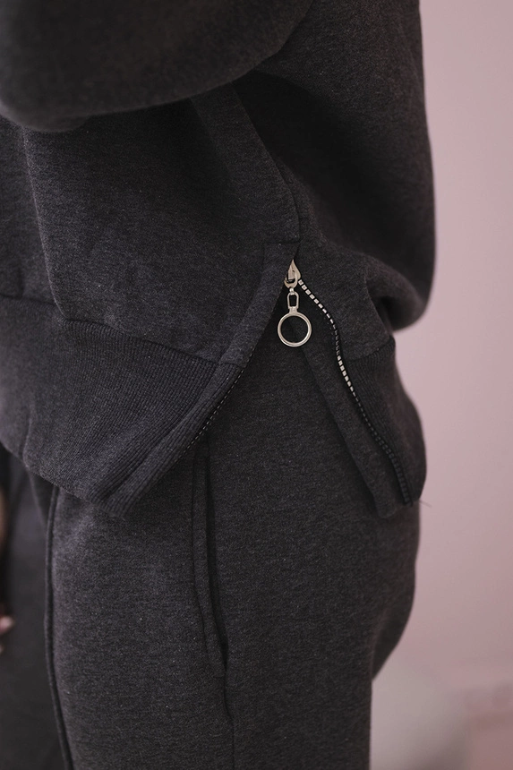 Insulated set with turtleneck and hood graphite