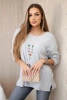 Blouse with necklace grey