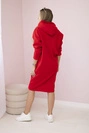 Kapuzenkleid mit Seitenschlitz rot
