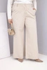 Plus Size women's pants with wide legs and high waist beige