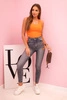 Women's ribbed blouse with drawstrings on the sides orange