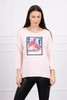 Blouse with flamingo graphics 3D powdered pink