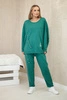 Oversize cotton set sweatshirt + pants green