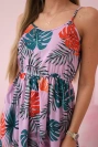 Dress with a leaf motif purple
