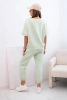 Damen-Viskose-Set mit kurzen Ärmeln und Hosen Helles Mint