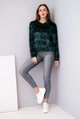 Damen-Oversize-Hoodie mit Kapuze und Aufdruck dunkelgrün