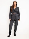 A set women's made of viscose with a collar and a belt graphite
