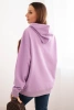 Women's cotton loop hoodie with kangaroo pocket purple