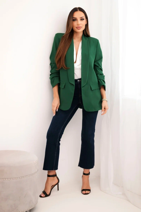 Elegant jacket with lapels green