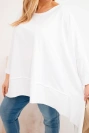 Dámská tunika Plus Size z bavlny s asymetrickým spodkem bílá