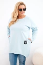 Women's Plus Size blouse with a longer back and long sleeves dark mint