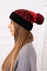 Cap with a pompom Abigail K326 black+raspberry