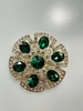 Brooch XZ459-211 golden + green