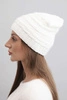 Women's winter hat with a classic ribbed weave K439 white
