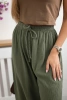 Musselin-Hose mit weitem Bein khaki