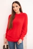Women's sweater made of soft textured wool with long sleeves red