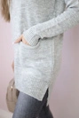 Pullover mit Stehkragen grau