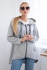 Sweatshirt with longer back and hood gray