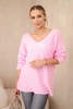 Pullover mit V-Ausschnitt Bonbon-Rosa