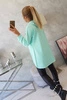 Sweatshirt mit längerem Rücken und Kapuze mint