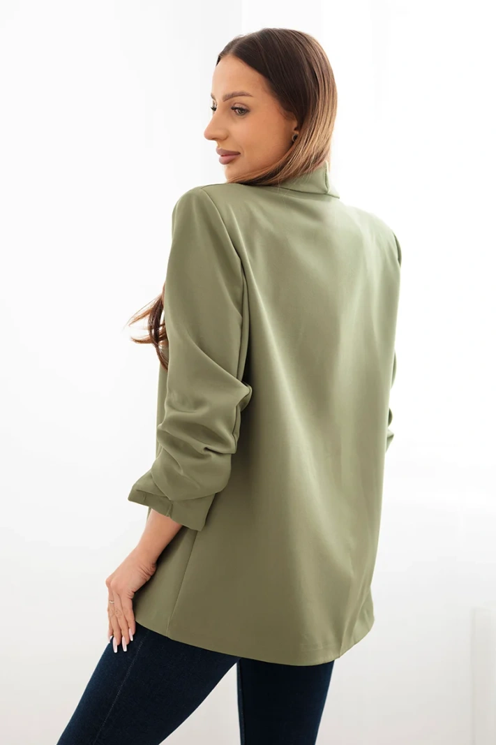 Elegant blazer with lapels light khaki