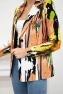 Printed cotton jacket with a button camel