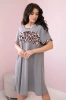 Kleid mit Leopardenmuster grau