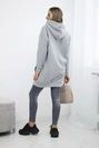 Hooded sweatshirt with patches gray