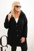 Dámský plášť Plus Size s kapucí a kapsami černý
