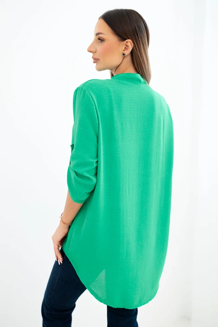 Bluse mit längerem Rücken grün