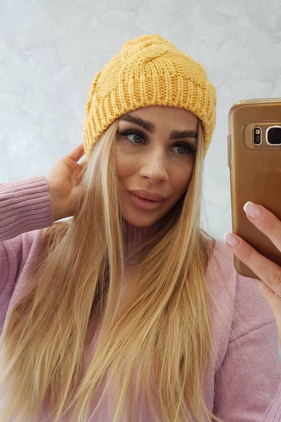 Čapica s fleece Stefania K278 žltá