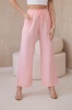 Viskózové kalhoty se širokými nohavicemi světle pudrově růžová